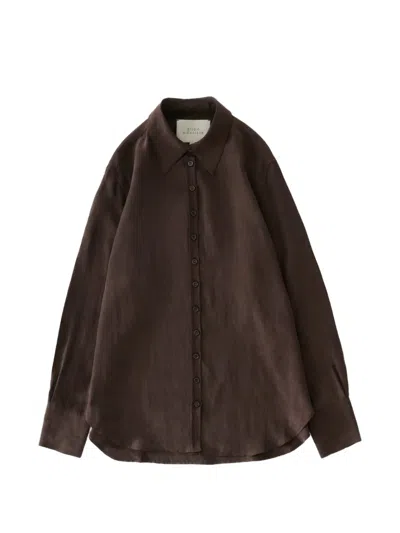 Studio Nicholson Torin Hemd Aus Twill In Brown