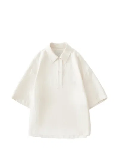 Studio Nicholson Toulon Two-button Short-sleeve Shirt In White