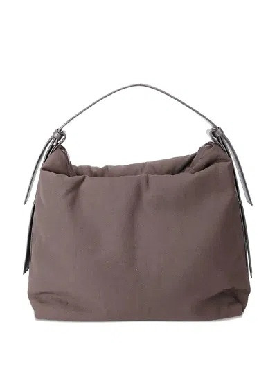 Studio Nicholson Transit Leather-trimmed Shoulder Bag In Brown