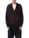Studio Nicholson Trey Superkid Mohair Cardigan In Brown