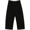 Studio Nicholson Peached Pleated Wide-leg Cotton-twill Trousers In Black