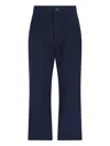 Studio Nicholson Straight Leg Trousers With Pockets And Loops In Blue