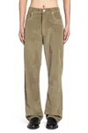 Studio Nicholson Pantaloni Di Velluto A Coste Riso In Green