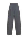 Studio Nicholson Deep Pleat Volume Ankle Crop Clothing In Grey Marl