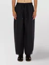 Studio Nicholson Relaxed Fit Black Pants With Elastic Waistband In Black