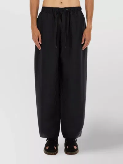 Studio Nicholson Trousers Wide Leg Elastic Waistband In Black