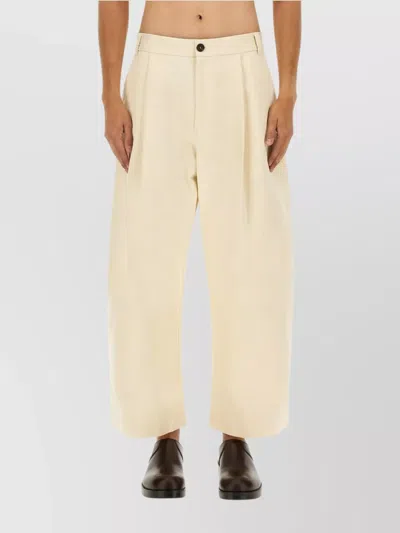 STUDIO NICHOLSON TROUSERS WIDE LEG PLEATED FEATURING POCKETS