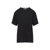 Studio Nicholson Crew Neck Short Sleeve Plain Tshirt In Black