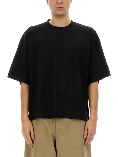 Studio Nicholson Short Sleeved Crewneck T-shirt In Black