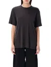 Studio Nicholson Long Sleeve Crew Neck Relaxed Fit Top In Black