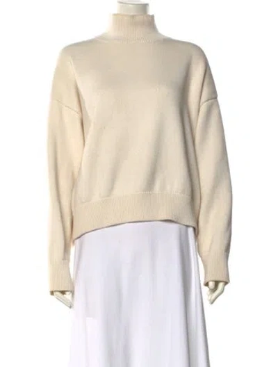 Pre-owned Studio Nicholson Turtleneck Sweater In White