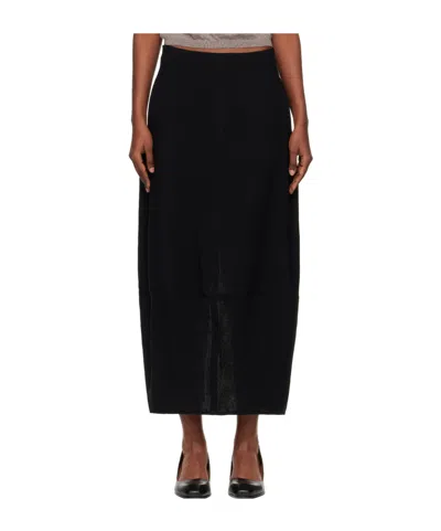 Studio Nicholson Twill Midi Skirt In Black