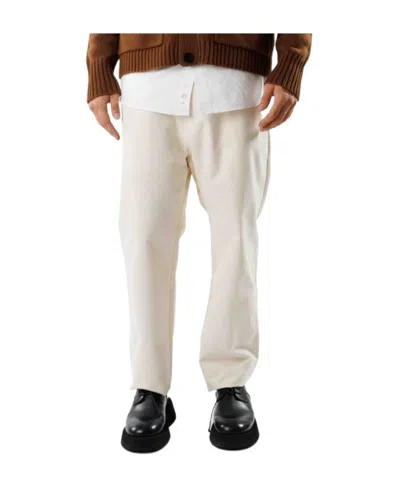 Studio Nicholson Twill Tapered Trousers In White