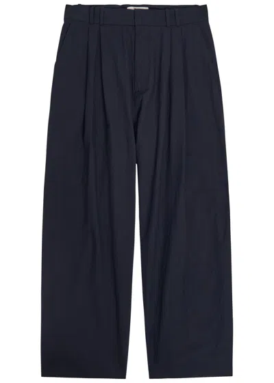 Studio Nicholson Typewriter Straight-leg Cotton-poplin Trousers In Blue