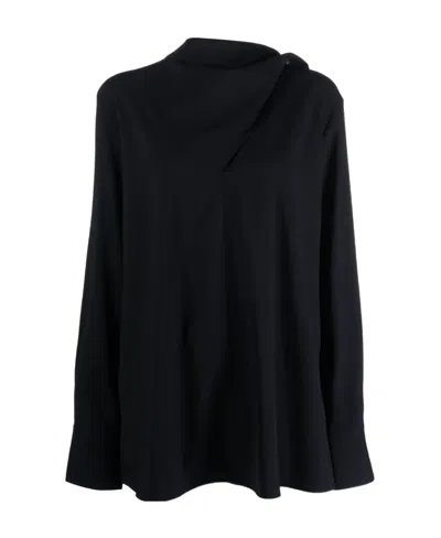 Studio Nicholson Utah Pleat-detail Blouse In Black