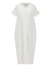 Studio Nicholson White Linen Blend Cley Midi Dress In Neutrals