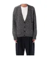 Studio Nicholson V-neck Long Sleeve Cardigan Pockets In Gray