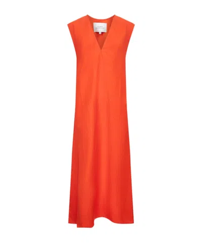Studio Nicholson V-neck Sleeveless Dress In Red