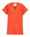 Studio Nicholson Orange Circe Linen Top In Orange