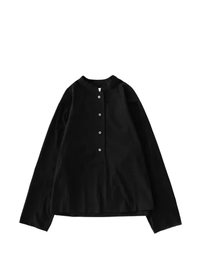 Studio Nicholson Vega Half-button Shirt In Black