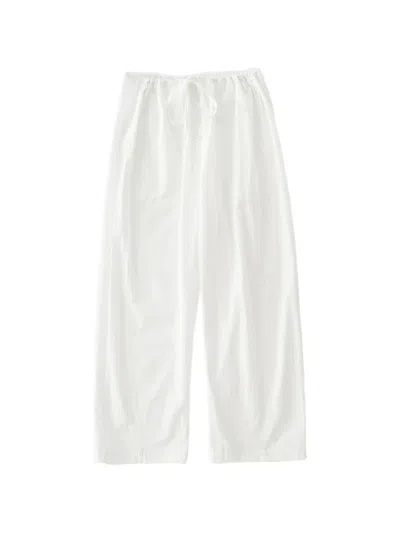 Studio Nicholson Ventura Tie-waist Placket Trousers In White