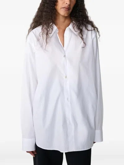 Studio Nicholson Vian Sanded Cotton Shirt In White