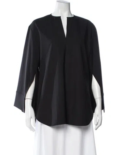 Pre-owned Studio Nicholson Virgin Wool Asymmetrical Top In Blue