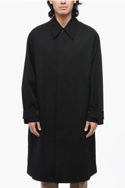 Studio Nicholson Virgin Wool Blend Coat With Hidden Closure In Gold