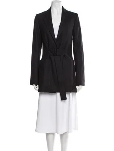 Pre-owned Studio Nicholson Virgin Wool Coat In Blue