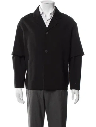 Pre-owned Studio Nicholson Virgin Wool Jacket In Black