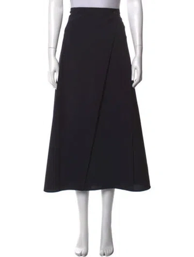 Pre-owned Studio Nicholson Virgin Wool Midi Length Skirt W/ Tags In Black