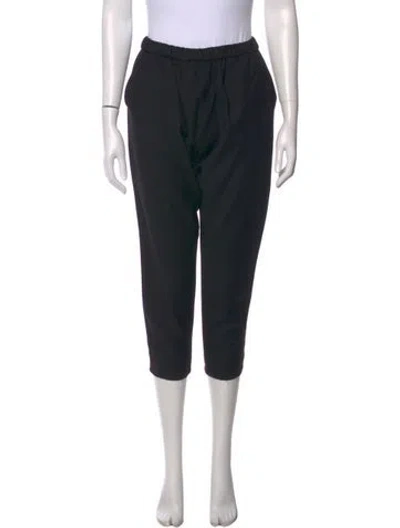 Pre-owned Studio Nicholson Virgin Wool Straight Leg Pants In Black
