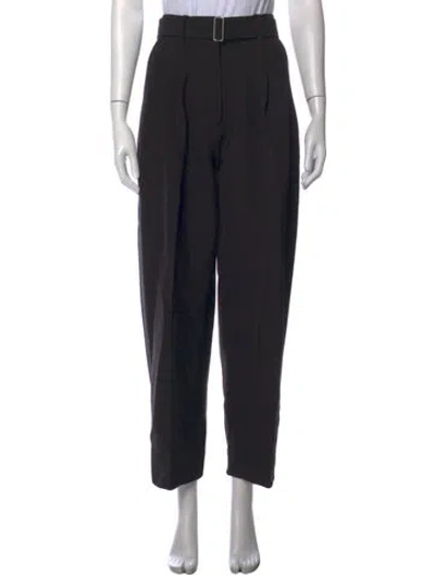 Pre-owned Studio Nicholson Virgin Wool Straight Leg Pants In Black