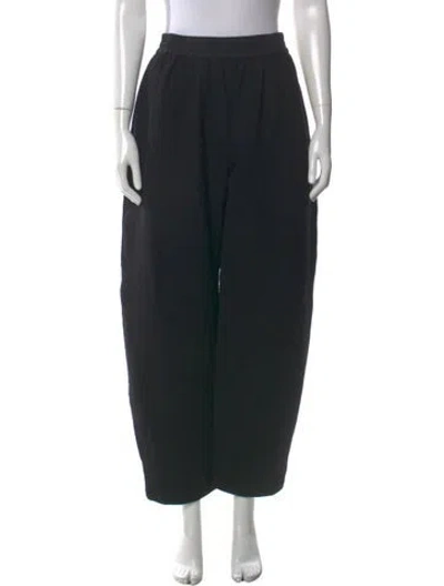 Pre-owned Studio Nicholson Virgin Wool Wide Leg Pants In Black