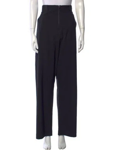 Pre-owned Studio Nicholson Virgin Wool Wide Leg Pants In Black