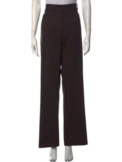 Pre-owned Studio Nicholson Virgin Wool Wide Leg Pants In Brown