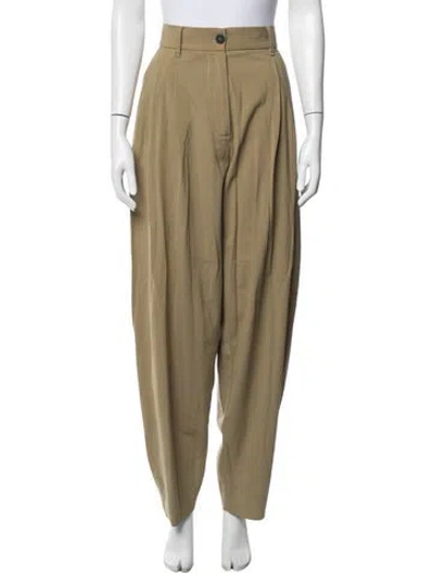 Pre-owned Studio Nicholson Virgin Wool Wide Leg Pants In Green