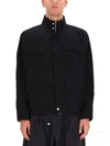 Studio Nicholson Boxy Cropped Black Sports Jacket In Black
