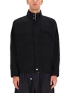 Studio Nicholson Boxy Cropped Black Sports Jacket In Black