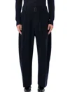 Studio Nicholson Wide-leg Wool Cotton Blue Vital Trousers In Black