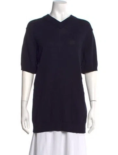 Pre-owned Studio Nicholson V-neck Sweater In Black