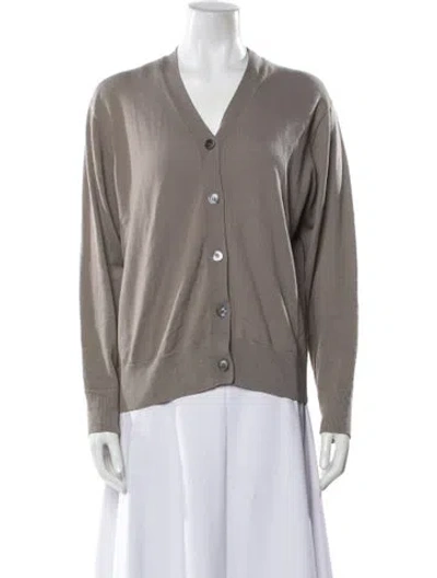 Pre-owned Studio Nicholson V-neck Sweater In Gray