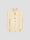 Studio Nicholson Washed Denim Jacket In Alabaster