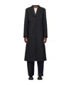 Studio Nicholson Black Coat With Concealed Button Placket In Black