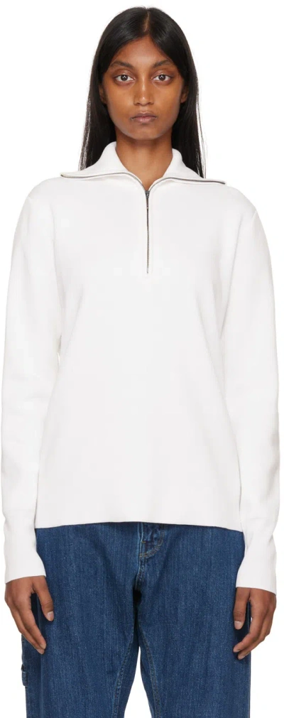 Studio Nicholson White Auguste Sweater In Milk