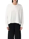 Studio Nicholson White Crewneck Long Sleeve T-shirt In White