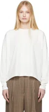 Studio Nicholson White Loop Long Sleeve T-shirt In Optic White