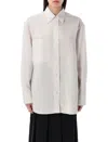 Studio Nicholson Oversized Striped Shirt Chest Pocket In White