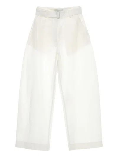 Studio Nicholson White Round Leg Cotton Trousers