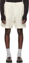 Studio Nicholson Starboard Wide-leg Linen And Wool-blend Drawstring Shorts In Neutral